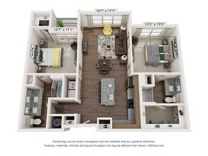 Two-Bedroom (B2) 4111 floor plan